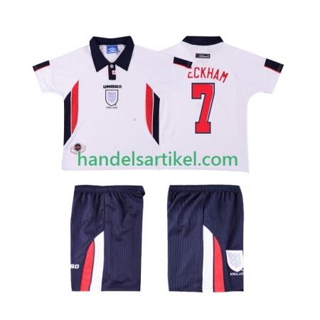 England Beckham 7 Retro Kinder Heim Trikotsatz 1998 Kurzarm